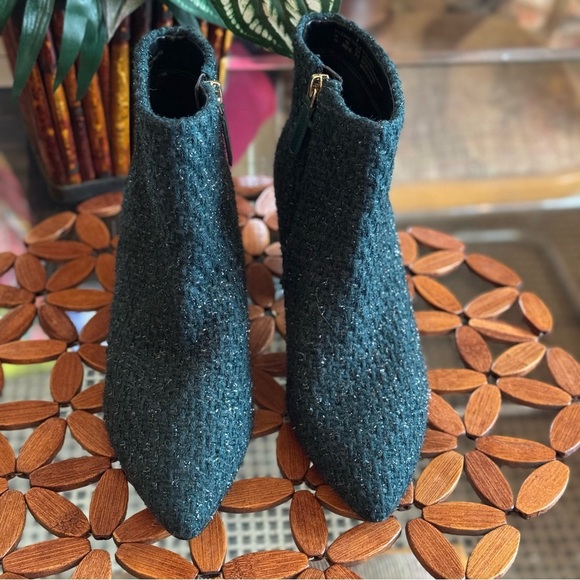 Kate Spade Peacock Green Tweed Giselle Booties